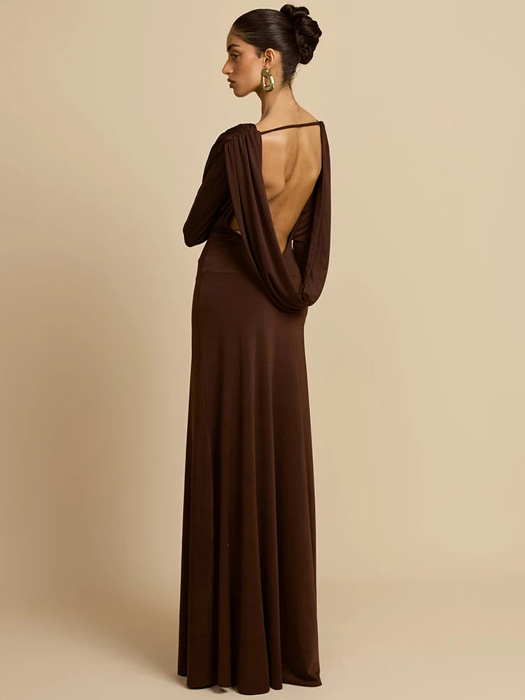 Ava Mae - Open back long sleeve dress