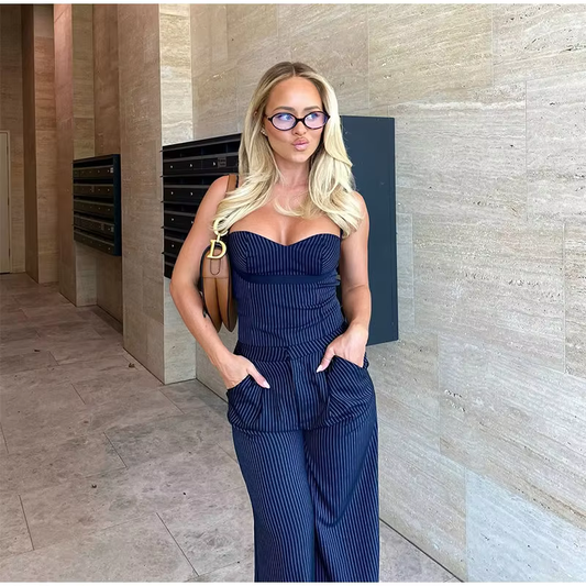 Eliska - Pin striped two piece set