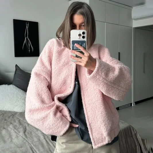 Nora - Oversized boucle jacket