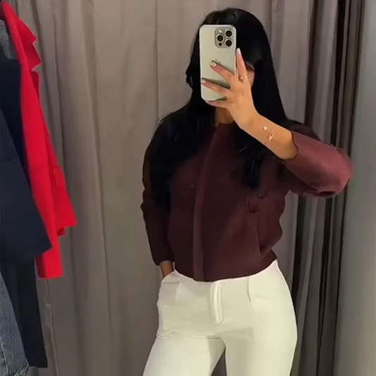 Jaime - Casual fine knitted zipper cardigan