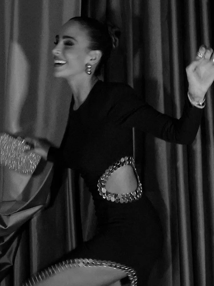 Neema - Embellished cut-out dress