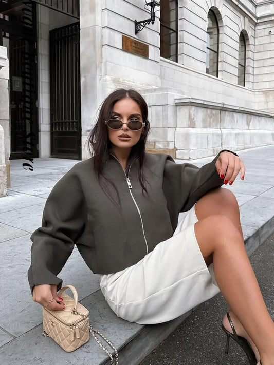 Thea - Boxy zipper jacket