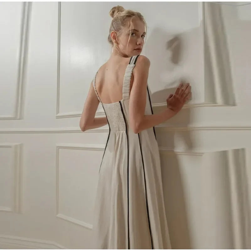 Tamara May - Striped dress with squared neckline
