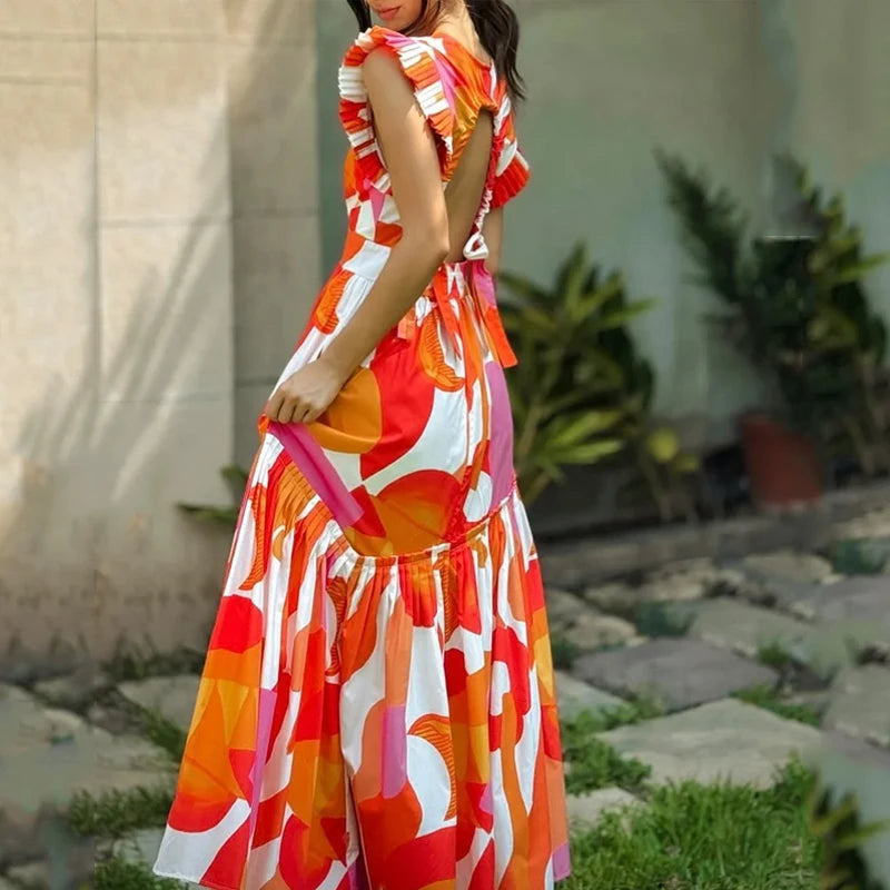 Brinley - Elegant printed maxi dress