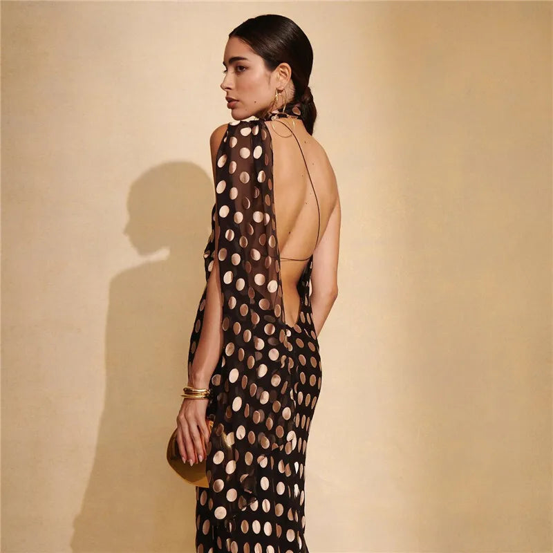 Mia - One shoulder polkadot dress