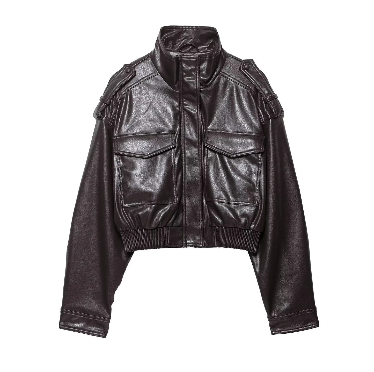 Selene - Faux leather zipper jacket
