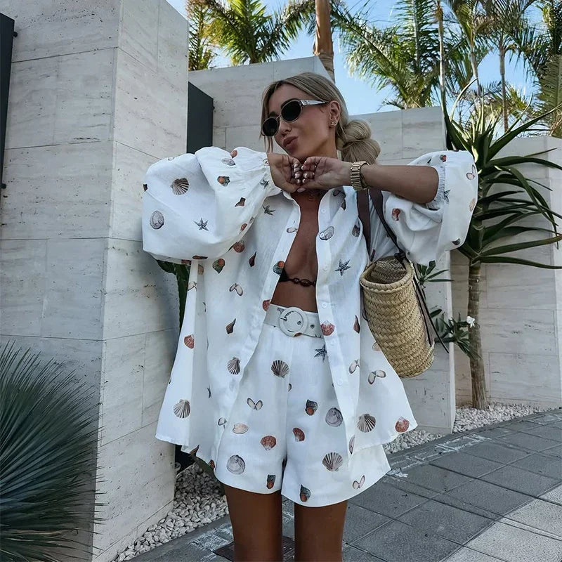 Shelly - Shell print two piece set