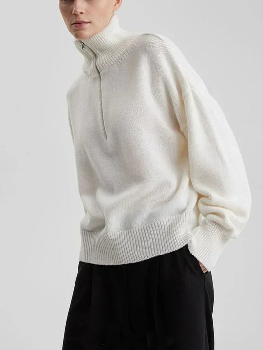 Carolina - Half zip fine knitted sweater