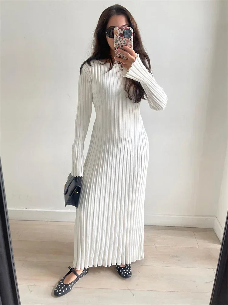 Fawn - Rib knitted maxi dress