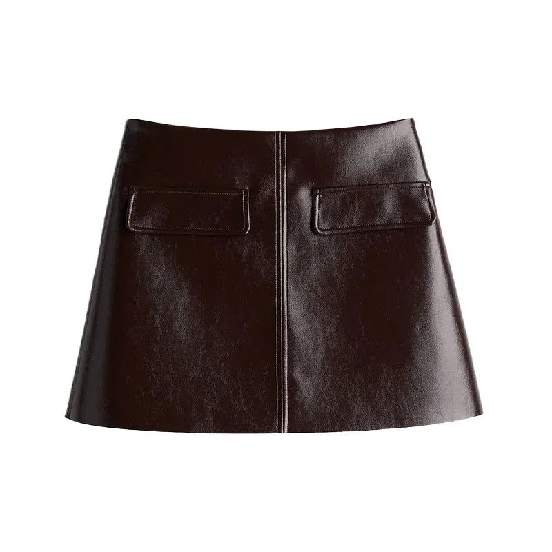 Mariela - Faux leather two piece set