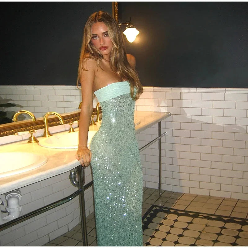 Azura - Strapless sequin dress