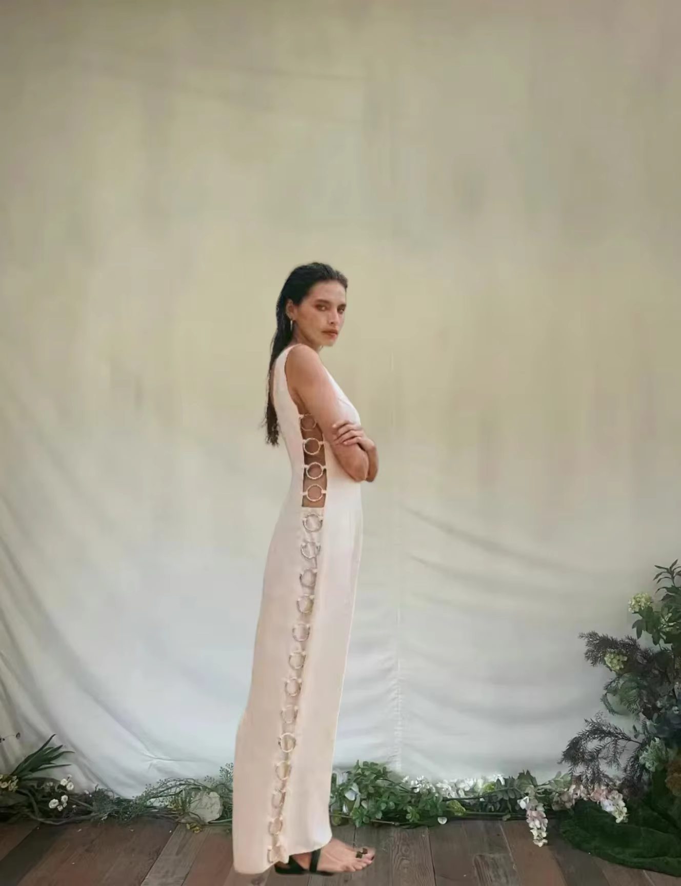 Melanie - Elegant dress with hardware detail