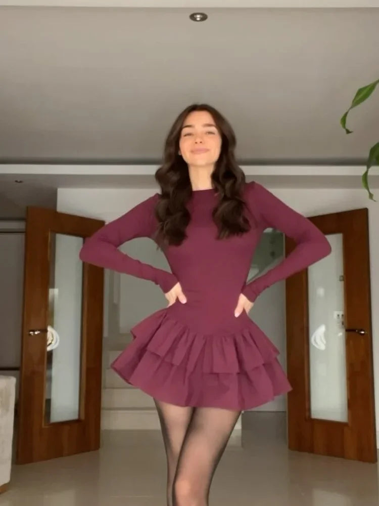 Aubrey - Flattering long sleeved mini dress