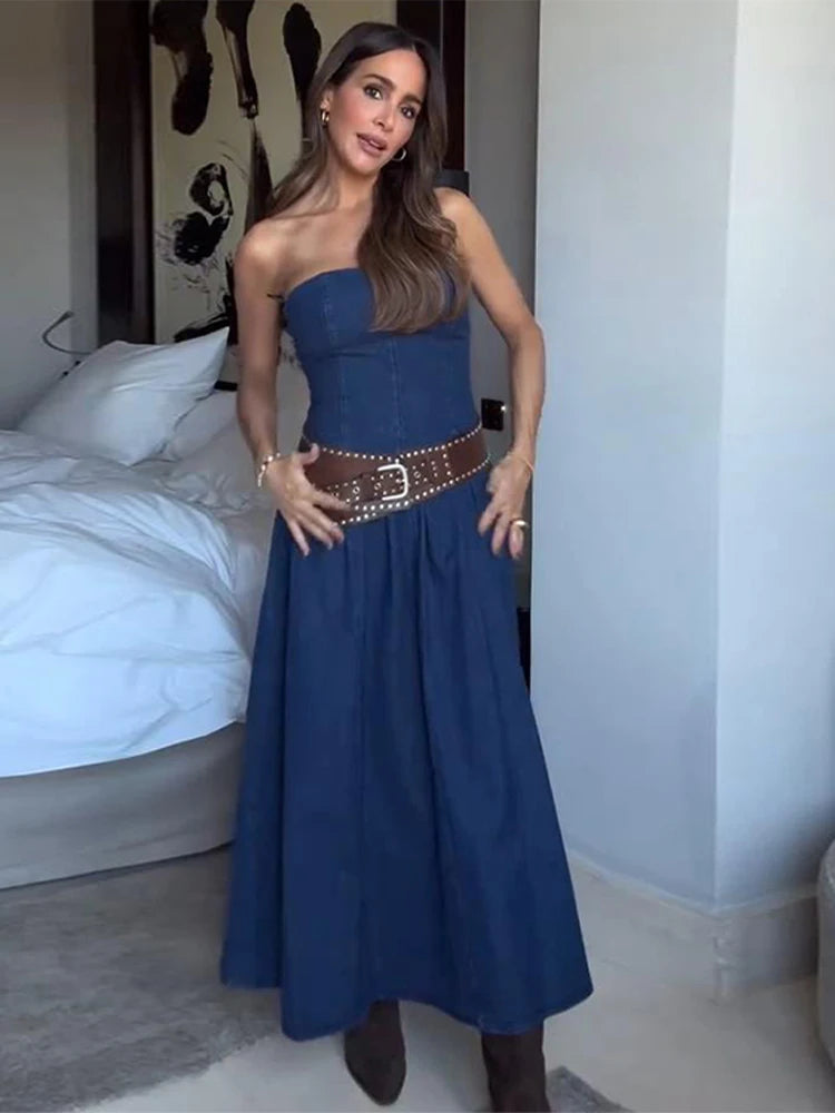 Brienne - Strapless denim dress