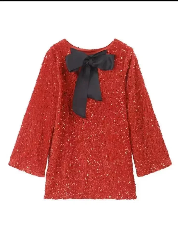 Siona - Sequin dress with bow
