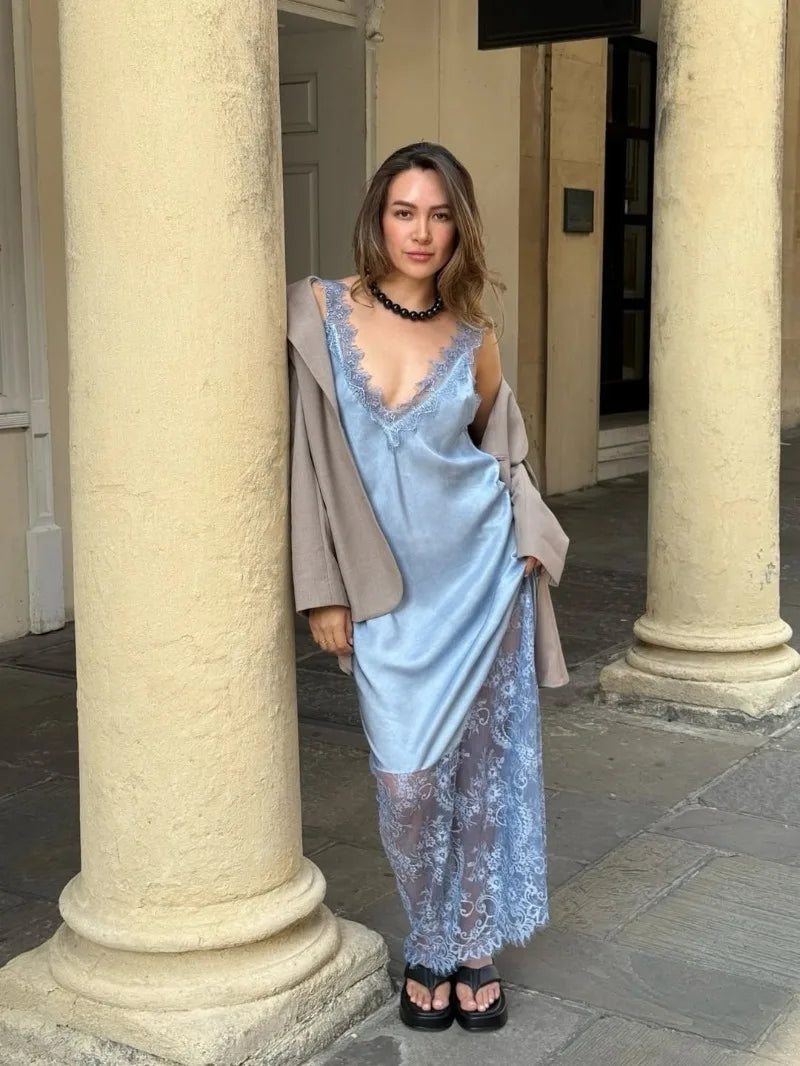 Amalia - Satin silk slip dress