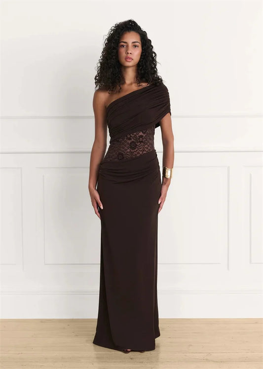 Leonor - One shoulder draped dress