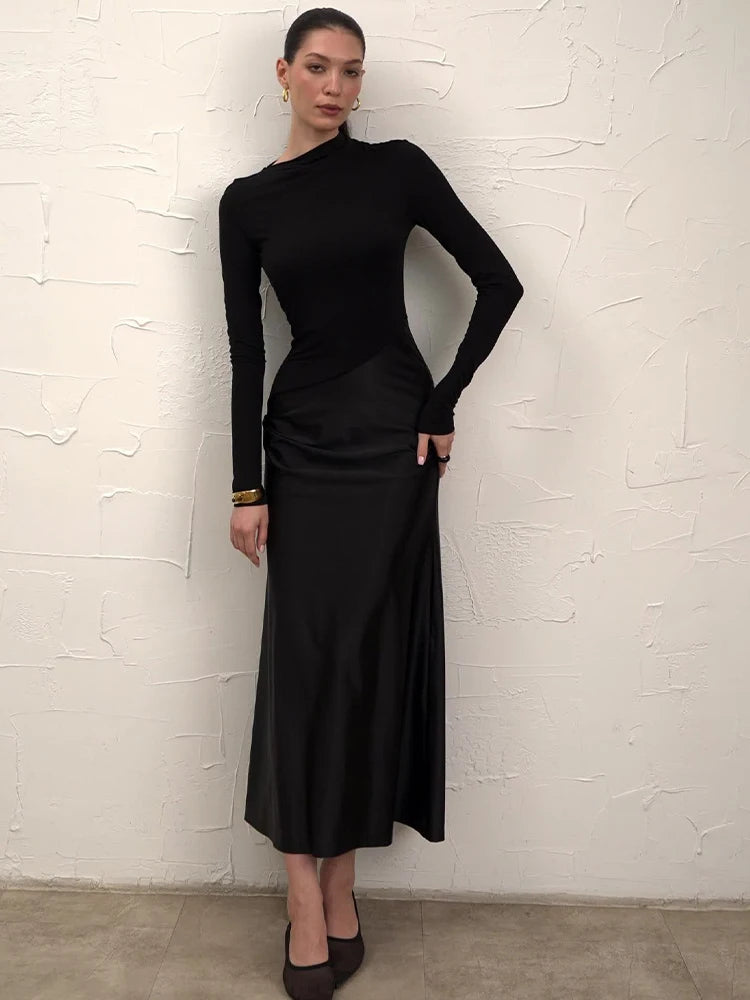 Nalani - Satin silk a-line dress