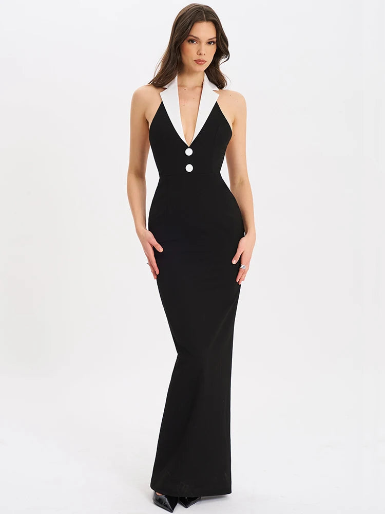 Bianca - Elegant dress with lapel collar