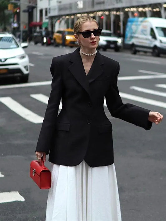 Lucienne - Cinched waist blazer jacket