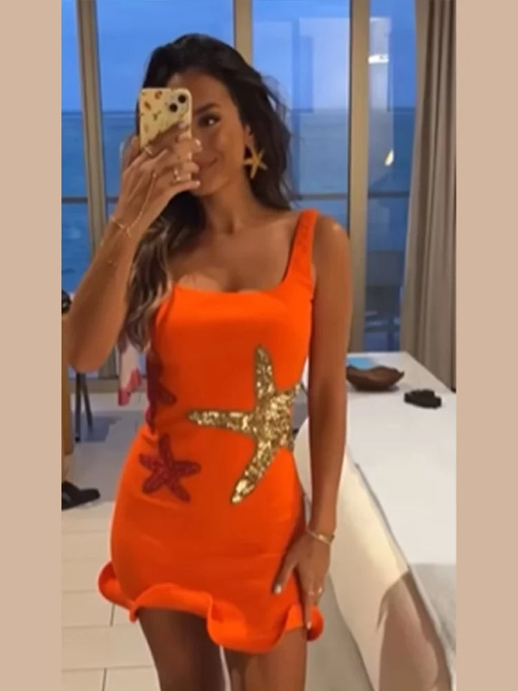 Miami - Body con dress with glitter detail