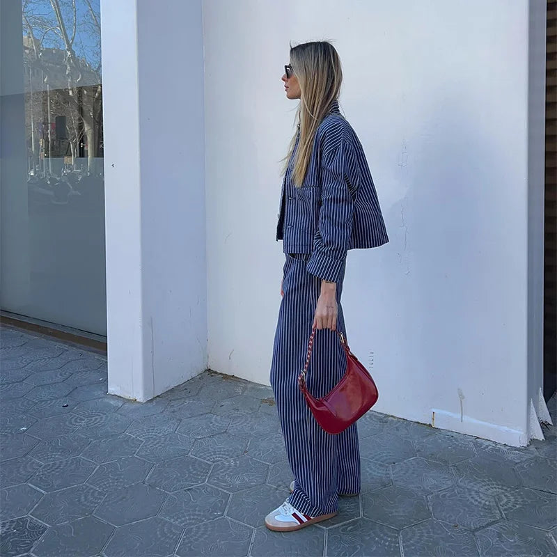 Sawyer - Striped denim jeans and jacket