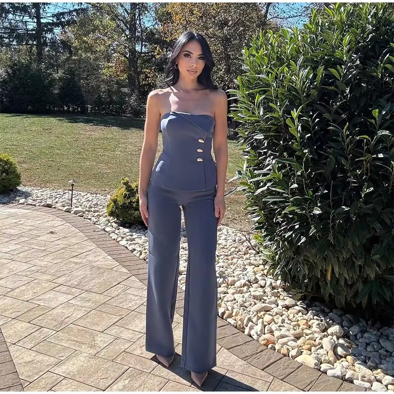 Saphira - Strapless top and trousers set