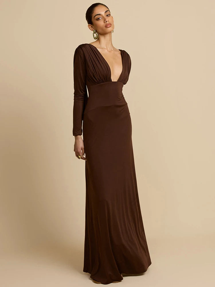 Ava Mae - Open back long sleeve dress