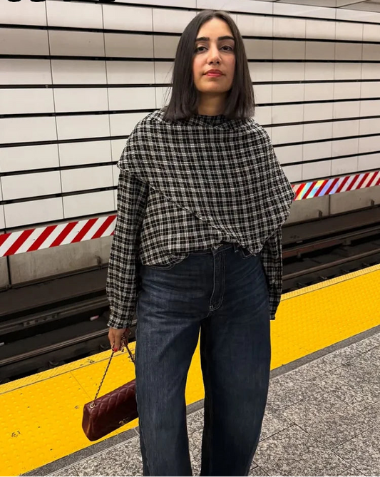 Rhea - Two-way wear plaid shirt