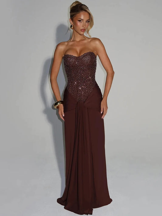 Alica - Sparkling strapless dress
