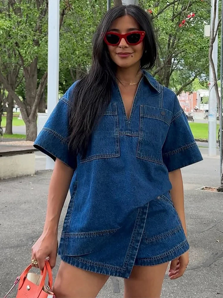 Gerri - Denim two piece set
