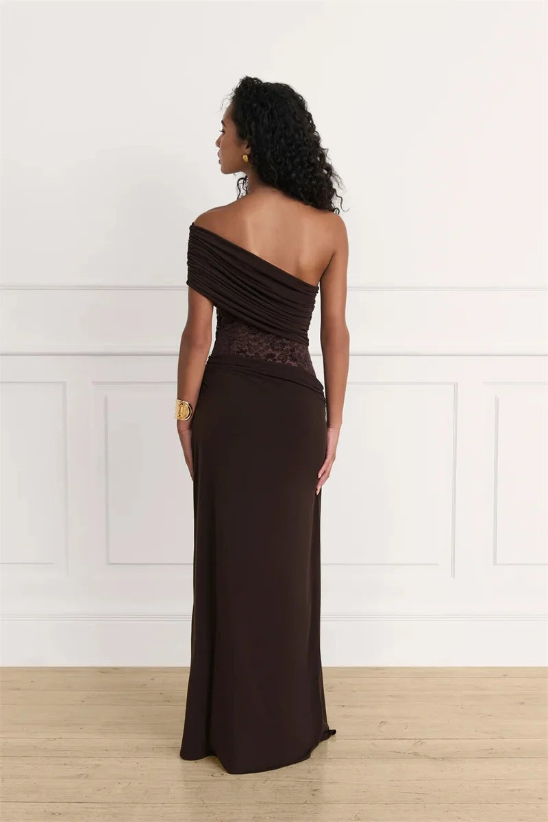 Leonor - One shoulder draped dress