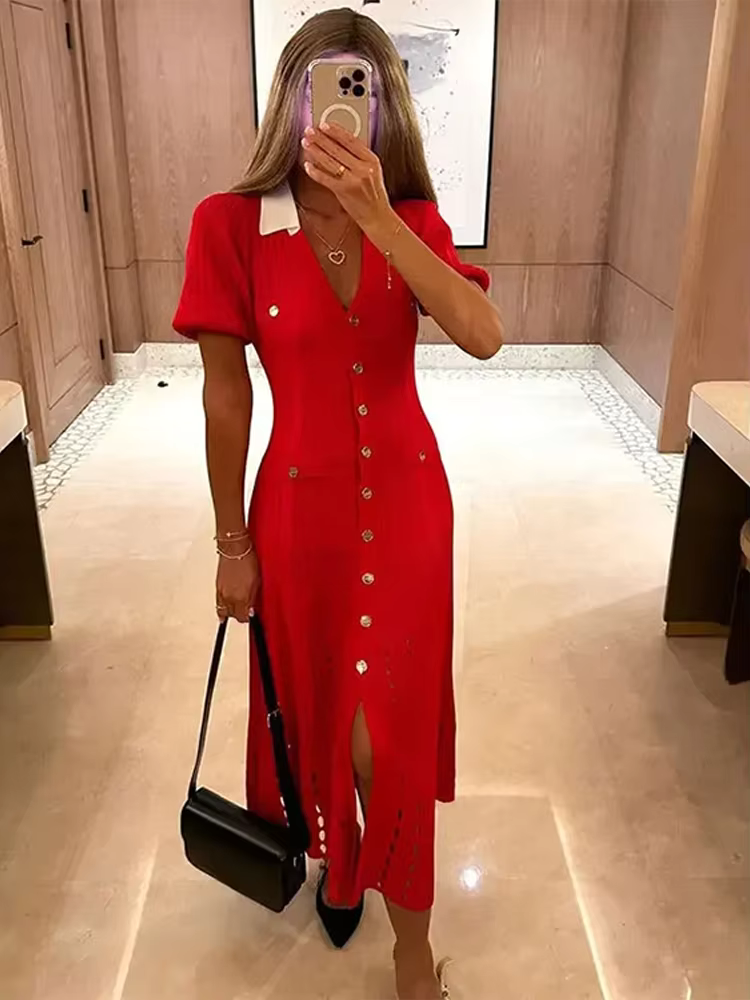 Felicia - Elegant fine knitted dress