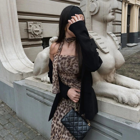 Milana - Leopard print tube top and skirt