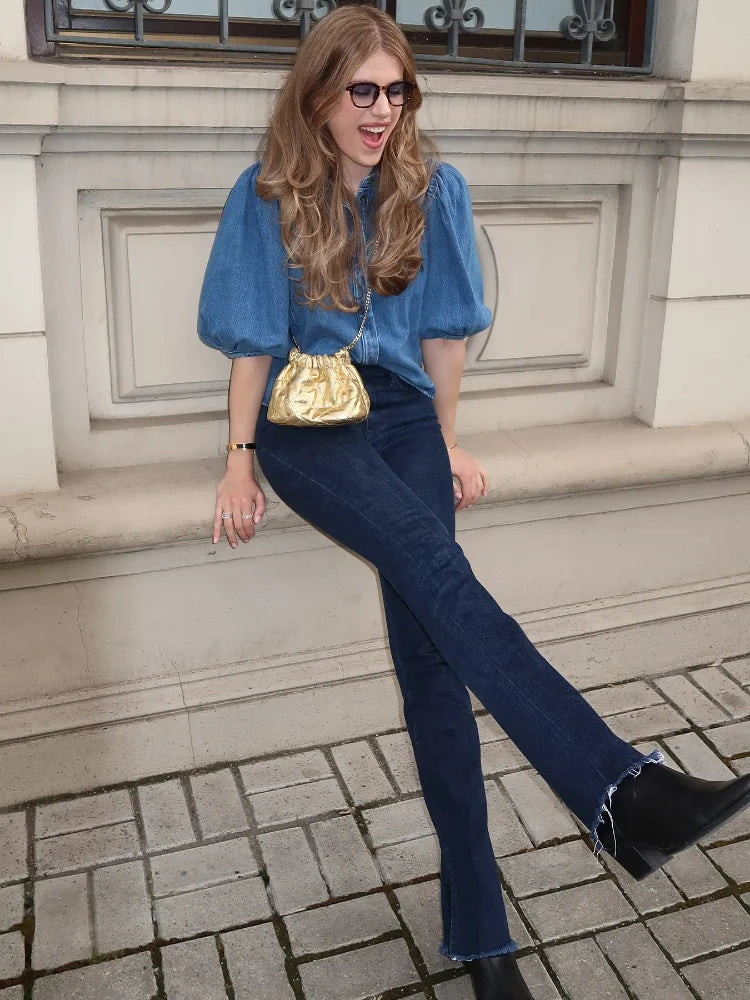 Kayla - Casual denim blouse