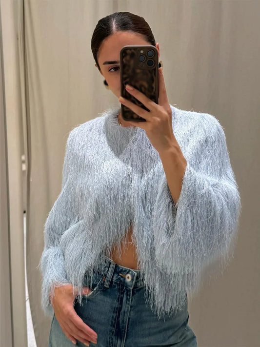 Adeline - Fringe jacket top
