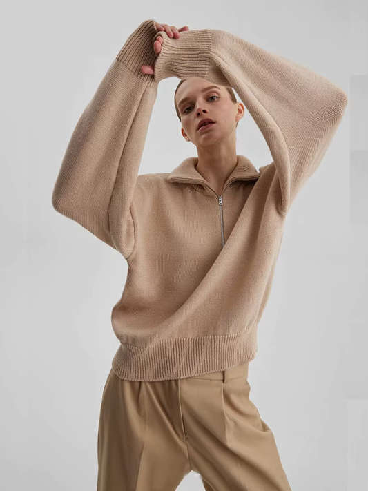 Carolina - Half zip fine knitted sweater