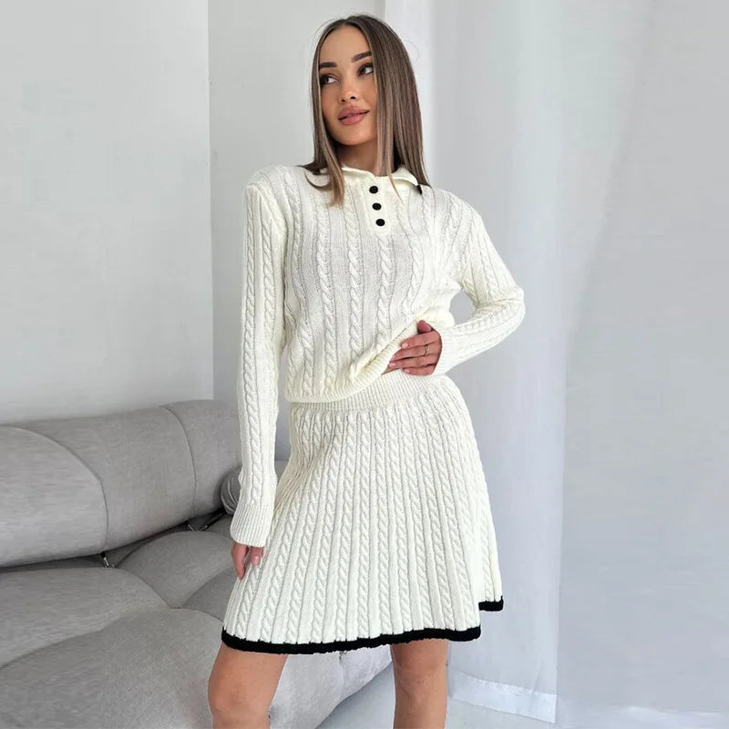 Christie - Cable knitted two piece set