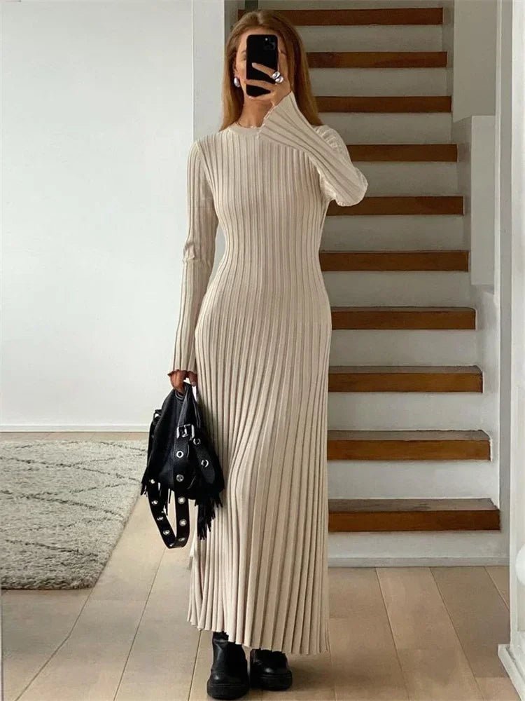 Fawn - Rib knitted maxi dress