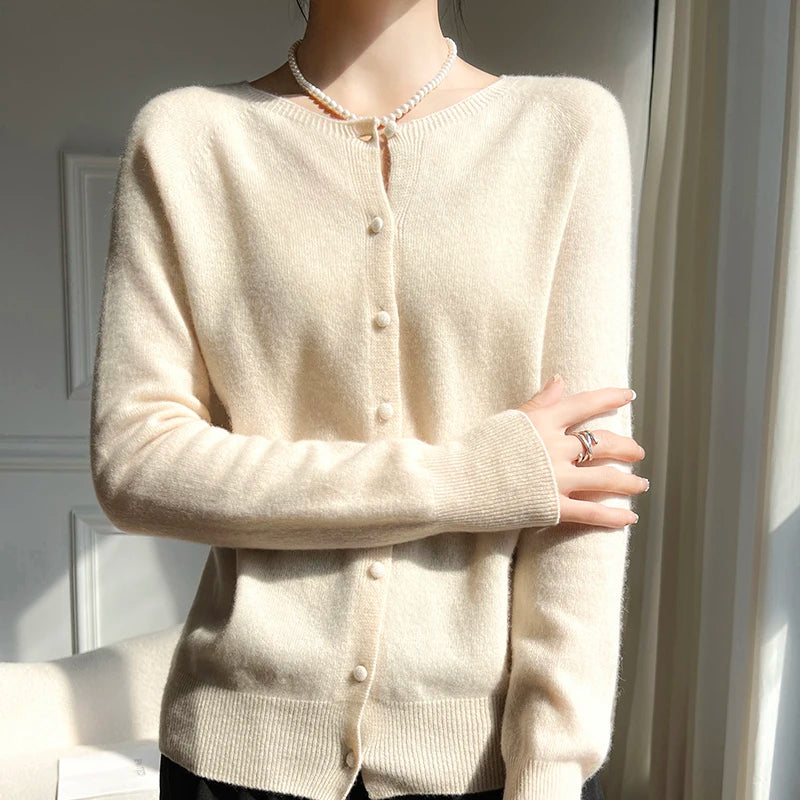 Milena - 100% wool soft knitted cardigan