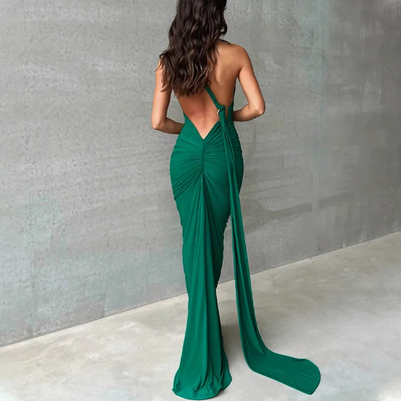 Coralie - Elegant one shoulder long dress