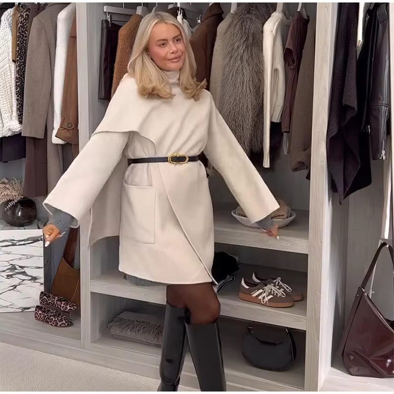 Blair - Wool blend cape style coat