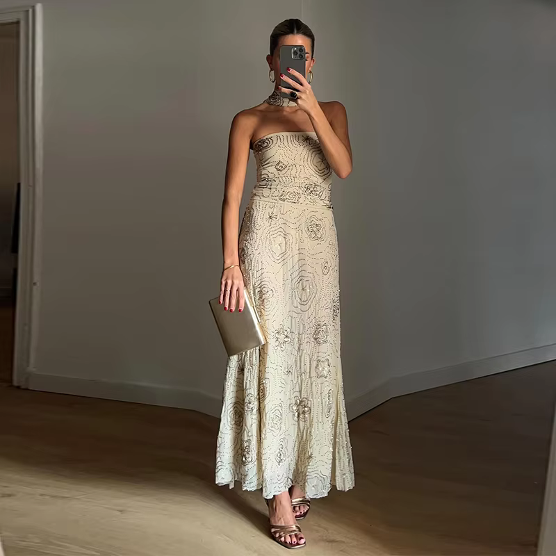 Zarina - Beaded top and skirt set