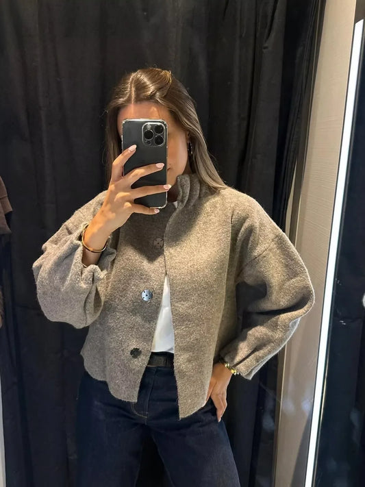 Leonie - Bouclé knit bomber jacket