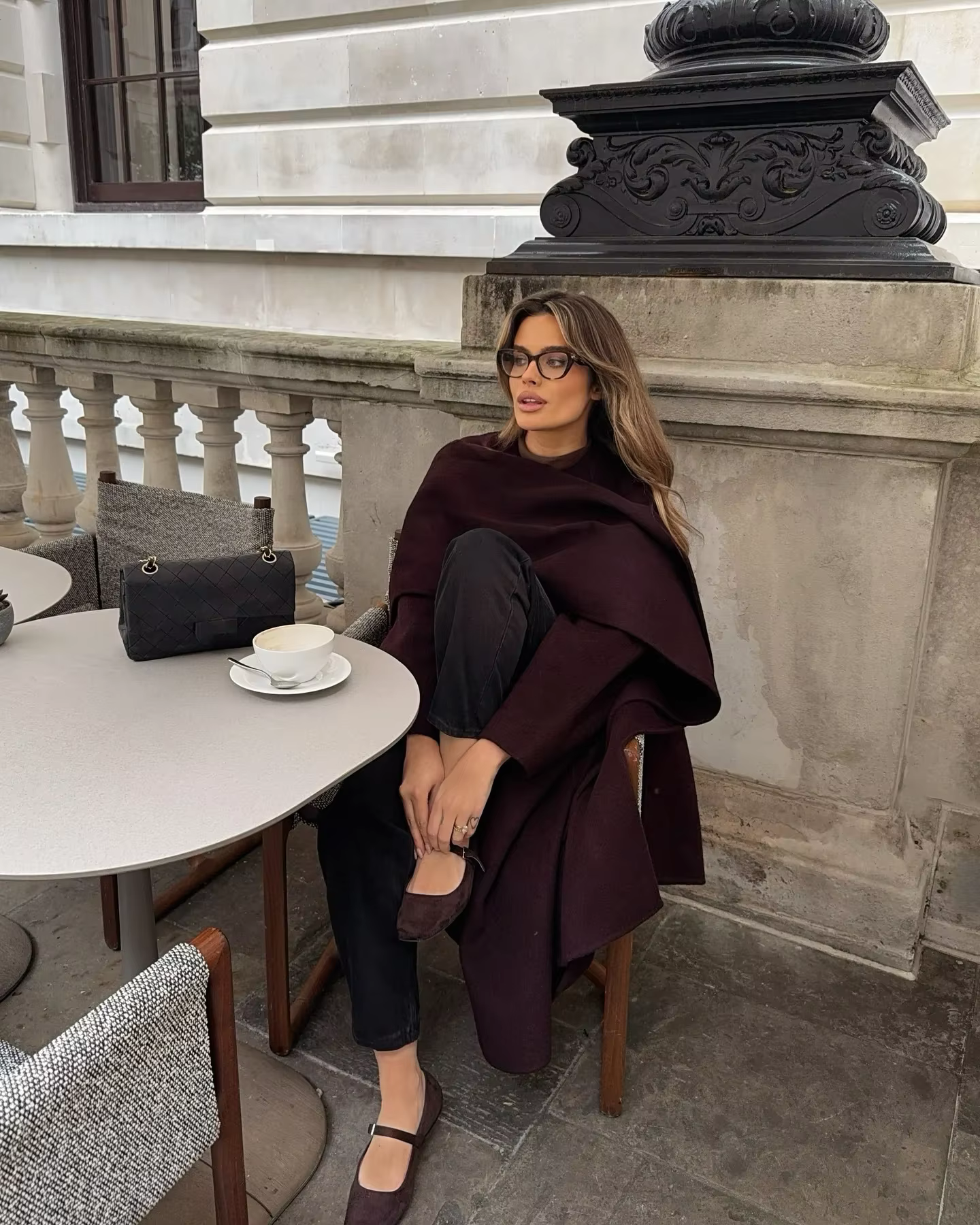 Talita - Elegant wool blend coat with scarf