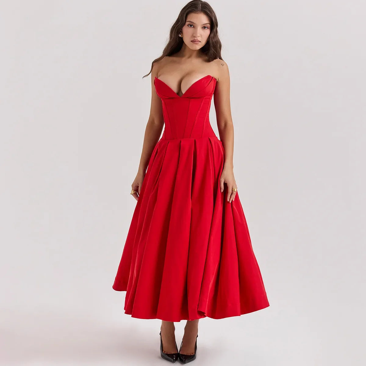 Amara - Figure flattering strapless dress