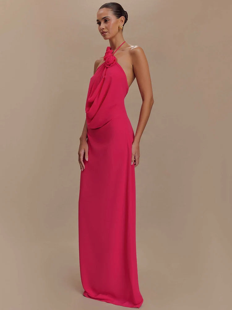Rosa - Elegant halter neck dress
