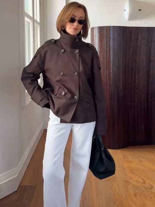 Tiana - High collar trenchcoat