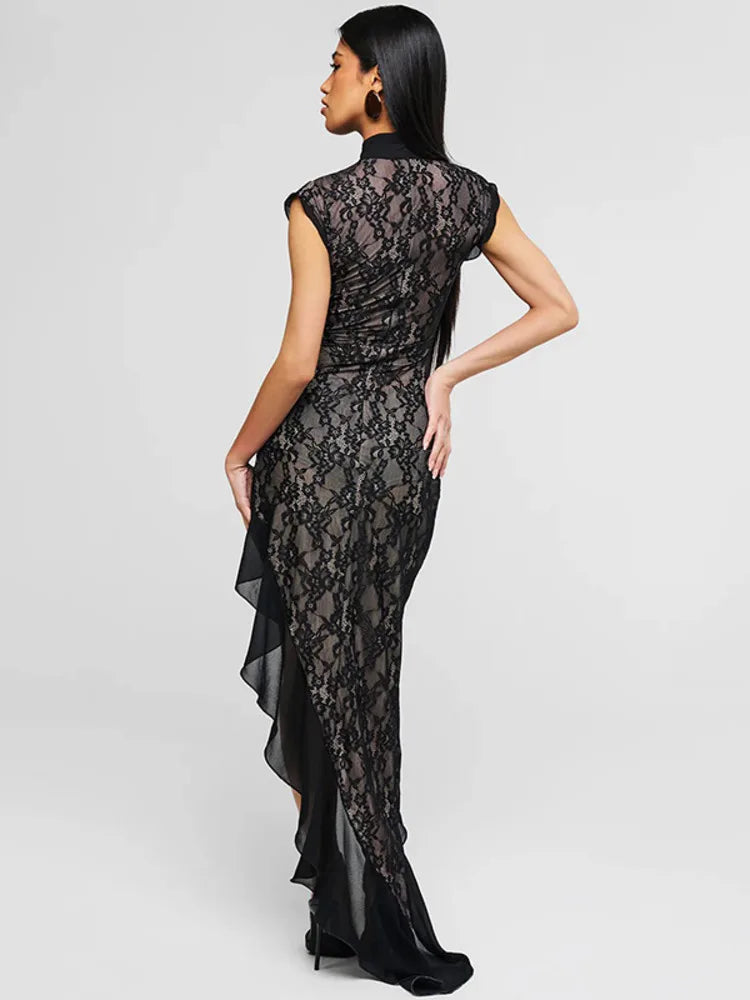 Lysa - High slit lace dress