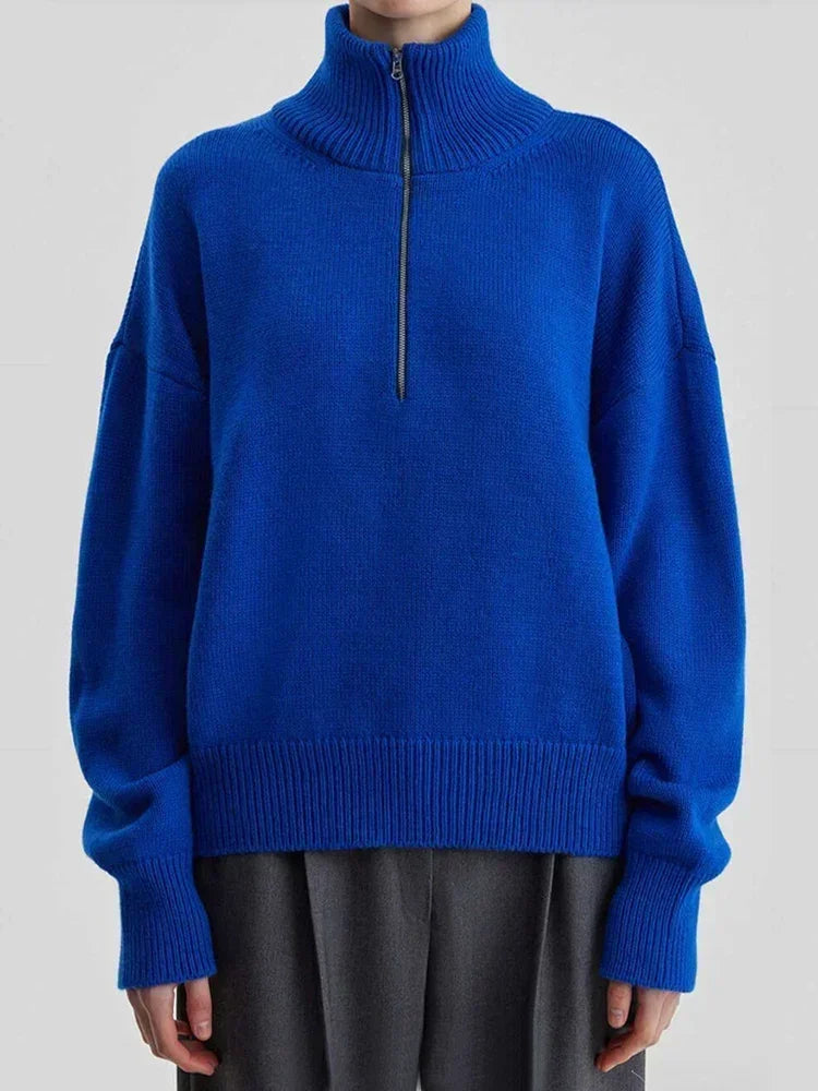 Carolina - Half zip fine knitted sweater